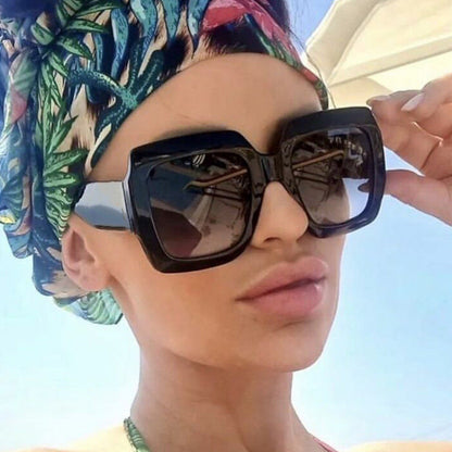 Women's oversized Square Sunglasses with striking tortoiseshell design Karnz
