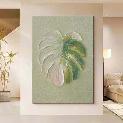 Textured Botanical Leaf Wall Art