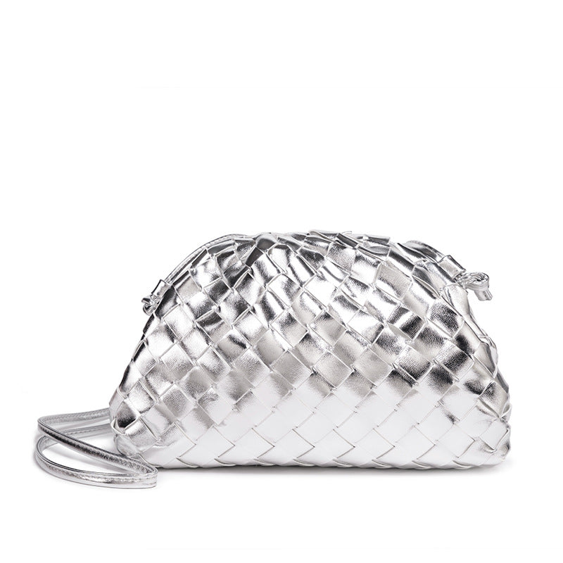 Elegant Woven Leather Bucket Bag Acalora
