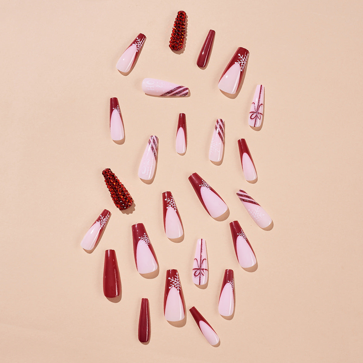 Elegant Stiletto Press-On Nail Set with Unique Design Acalora