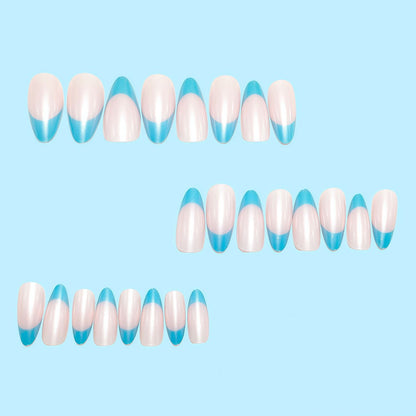 Artificial nails with elegant gradient color and lace design Acalora