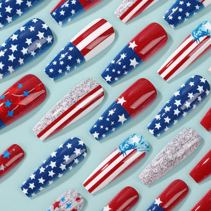 Creative Nail Art with Patriotic Design Acalora