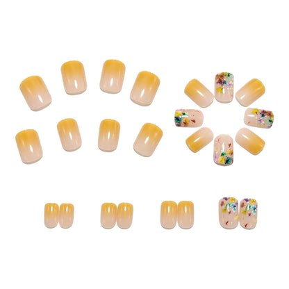 Artificial nails with floral design and glitter accents Acalora