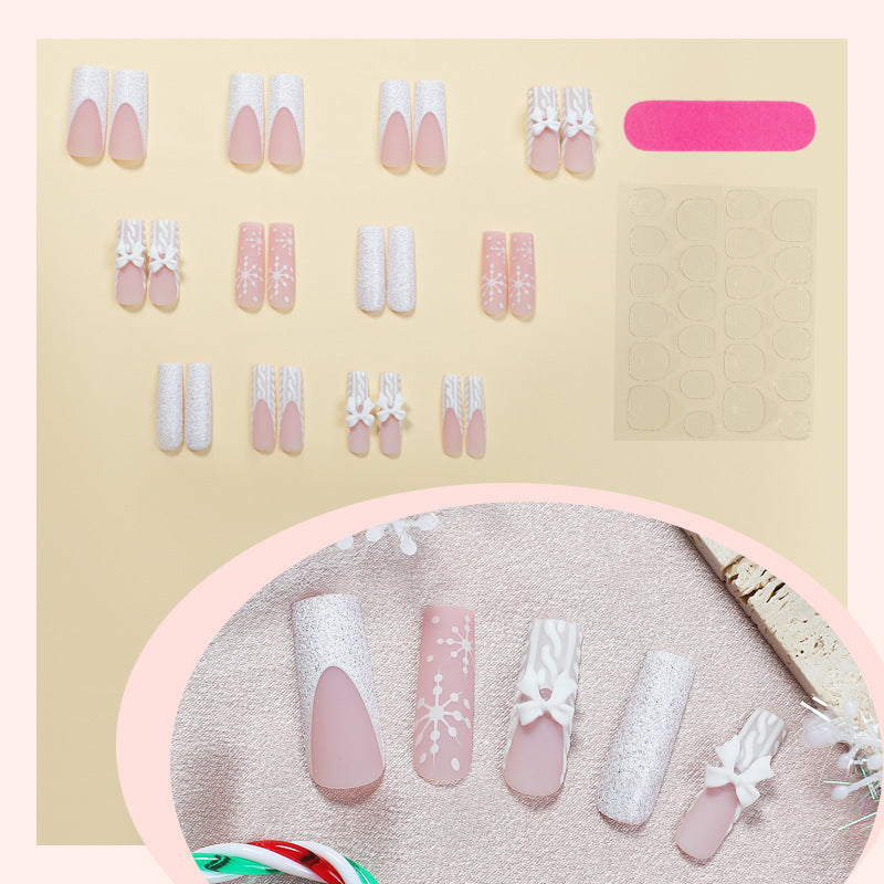 Decorative Press-On Nail Set with Elegant Designs Acalora