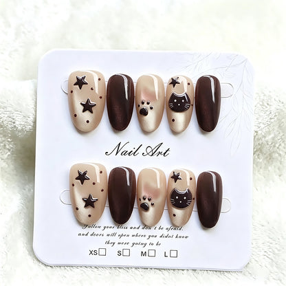 Thematic Artistic Press-On Nail Design Acalora