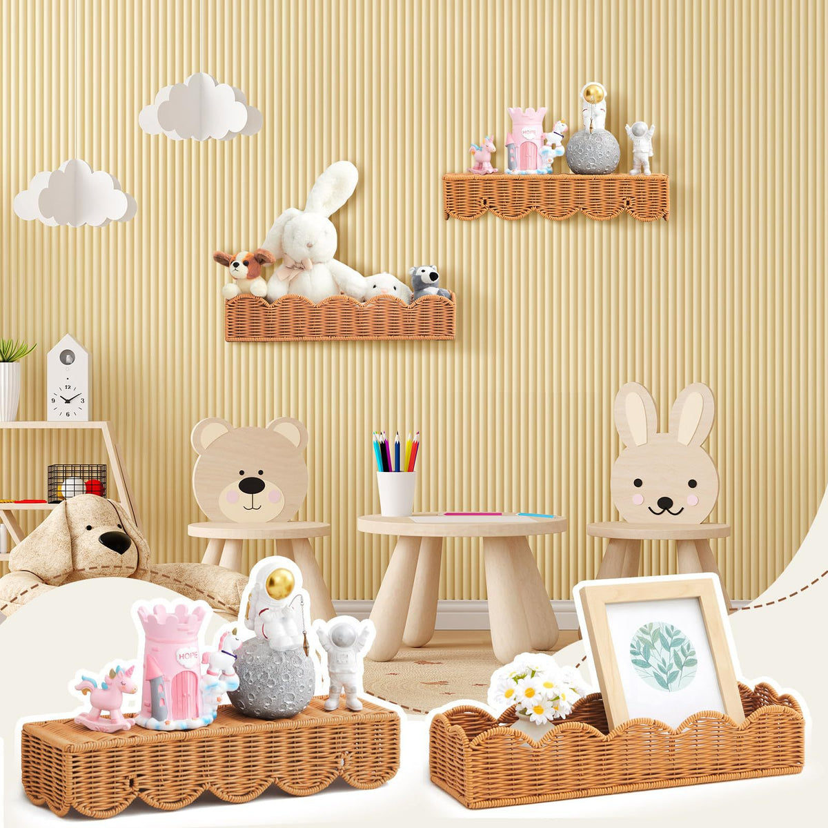 Rattan Wall Shelf Acalora