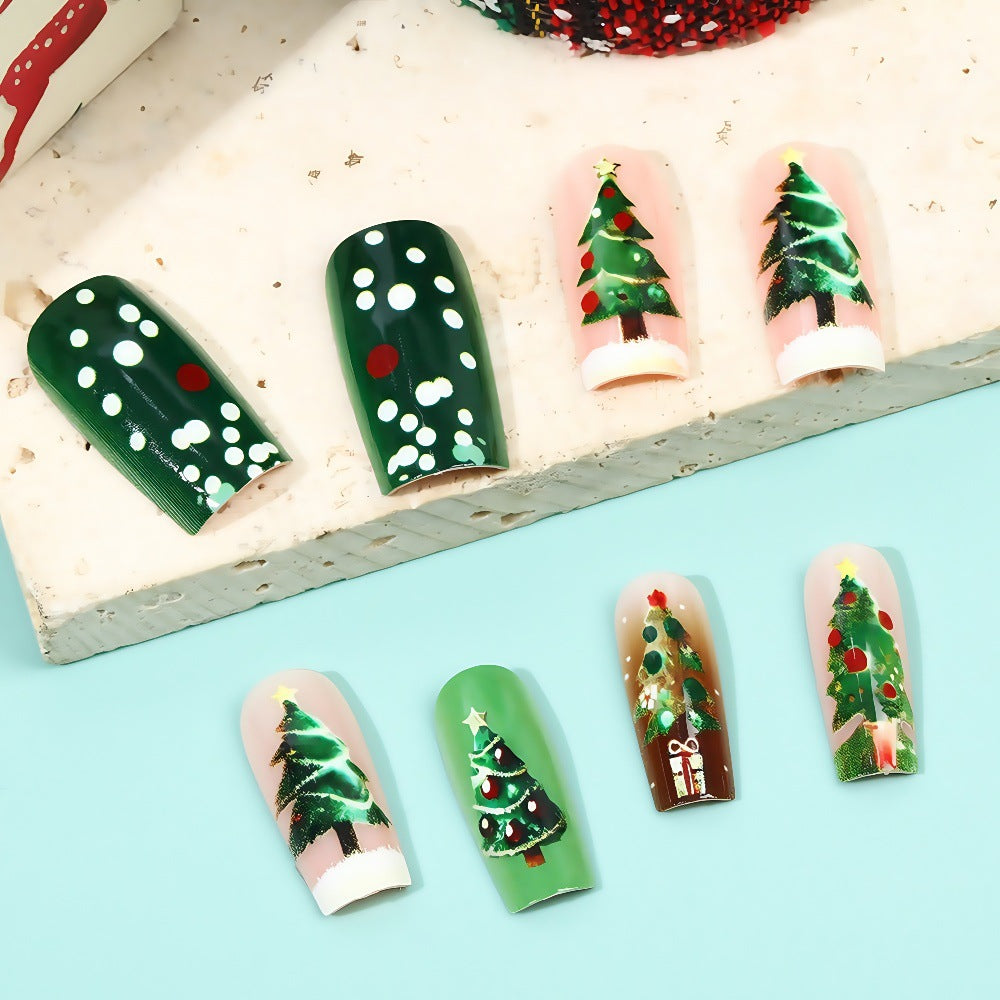 Artificial nails in festive Christmas design Acalora