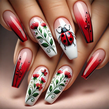Creative Nail Art Set with Floral Motifs Acalora