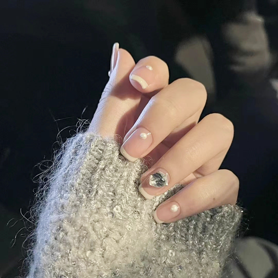 Elegant Gemstone-Embellished Press-On Nail Set Acalora
