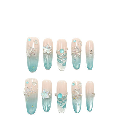 Artificial nails in elegant ocean design Acalora