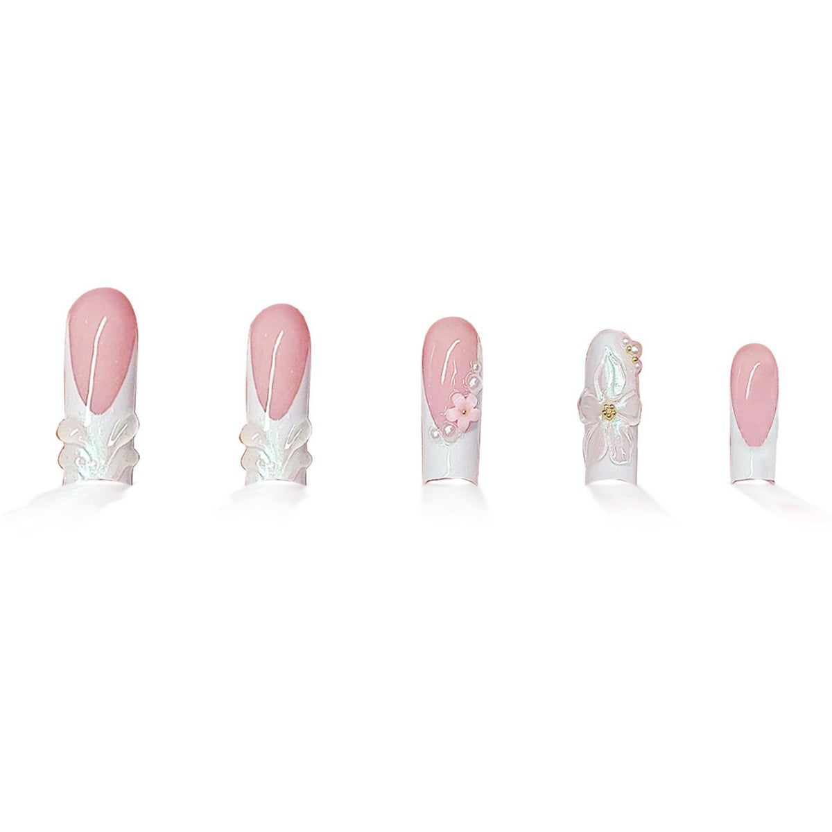 Decorative 3D Floral Press-On Nails Acalora