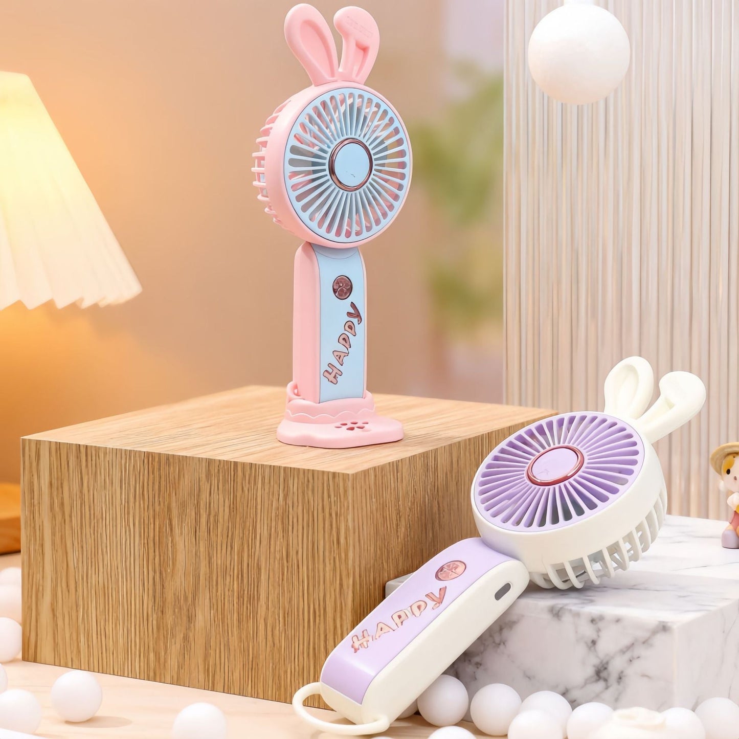 Women's Portable USB Handheld Fan with Cute Bear Motif Karnz
