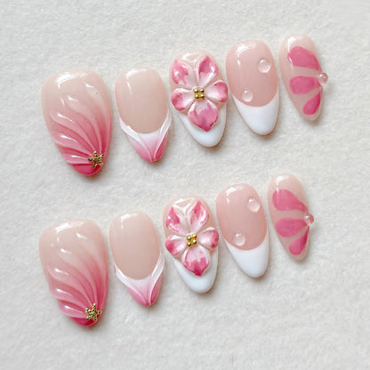 Floral Art Inspired Press-On Nail Set Acalora