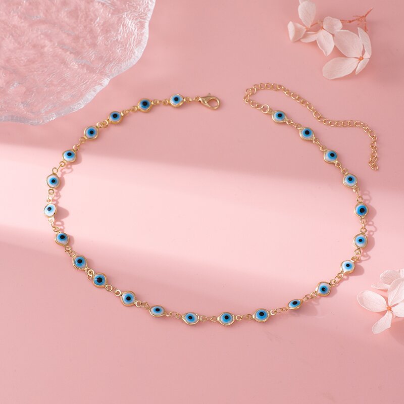 Decorative Evil Eye Charm Necklace Acalora