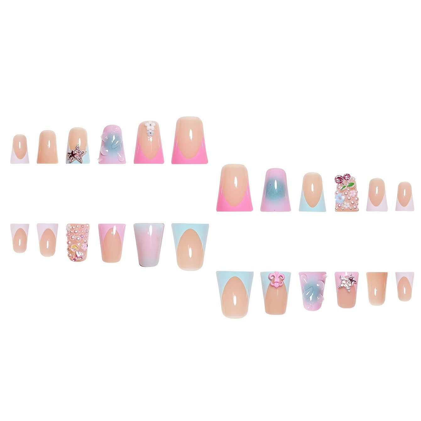 Decorative Artistic Press-On Nail Set Acalora