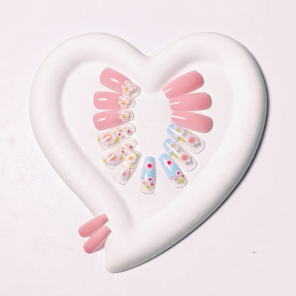 Floral Art Acrylic Nail Tips Acalora