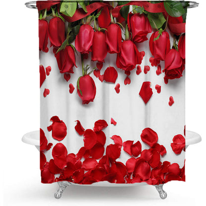 Romantic Floral Swan Shower Curtain