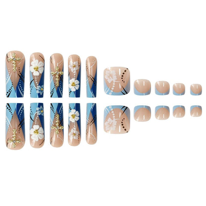 Floral Design Long Press-On Nails Acalora