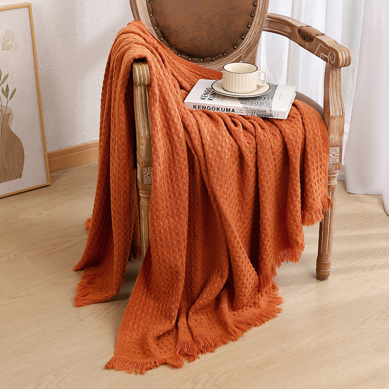 Luxurious Textured Knit Throw Blanket