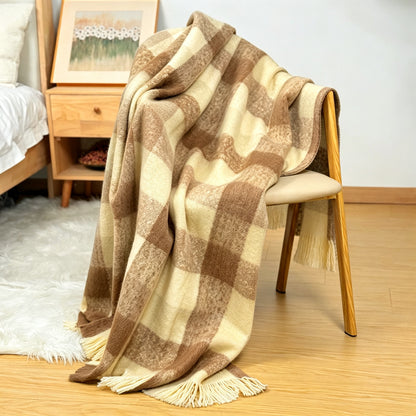 Cozy Checkered Knit Throw