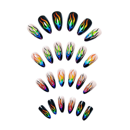 Artistic Flame Pattern Nail Art Acalora