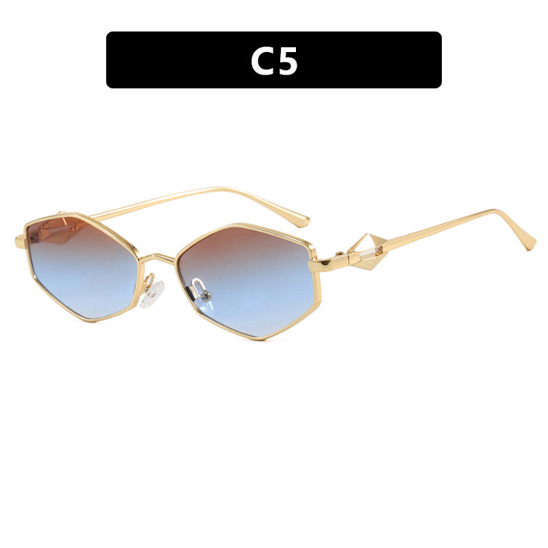 Women's geometric sunglasses with protective UV filter and high-end metal frame Karnz