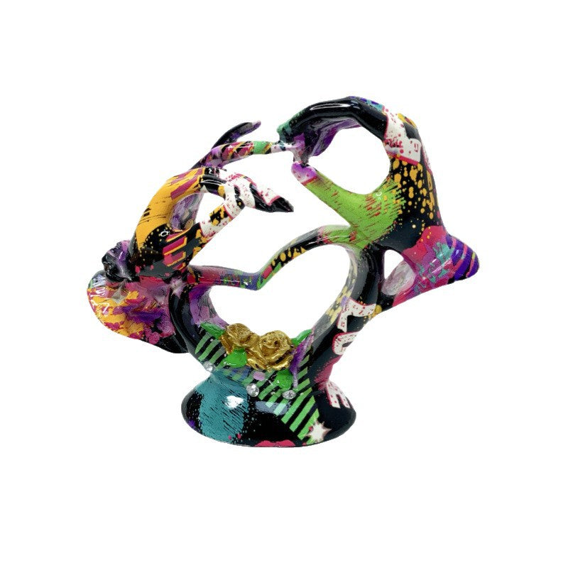 Artistic heart sculpture with intricate painting Acalora