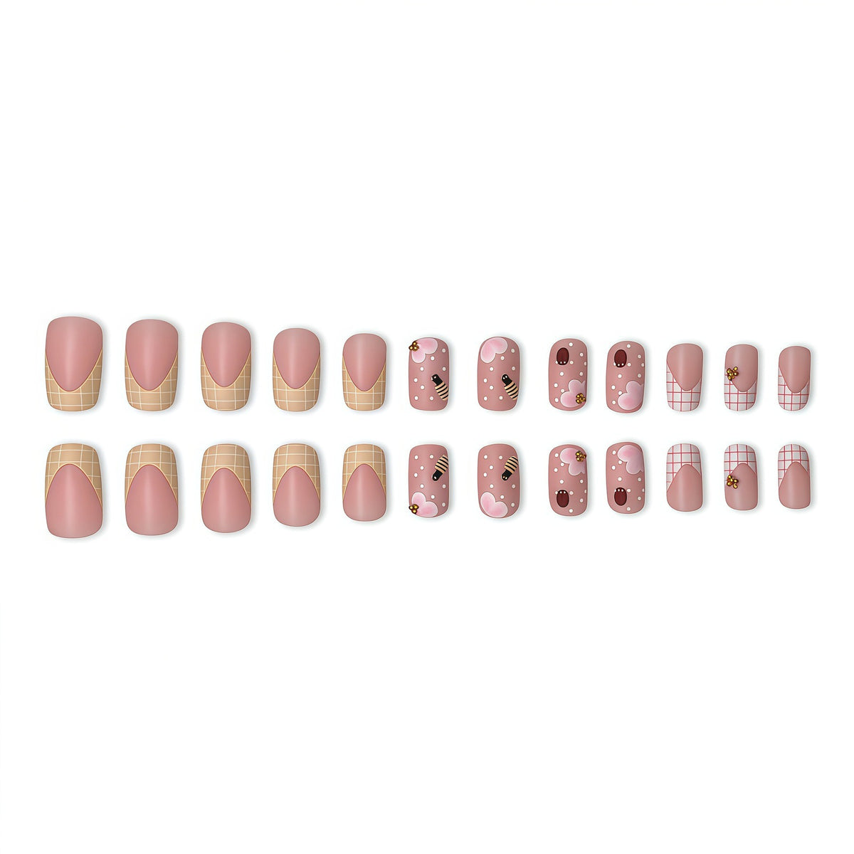 Artistic Floral Press-On Nail Set Acalora