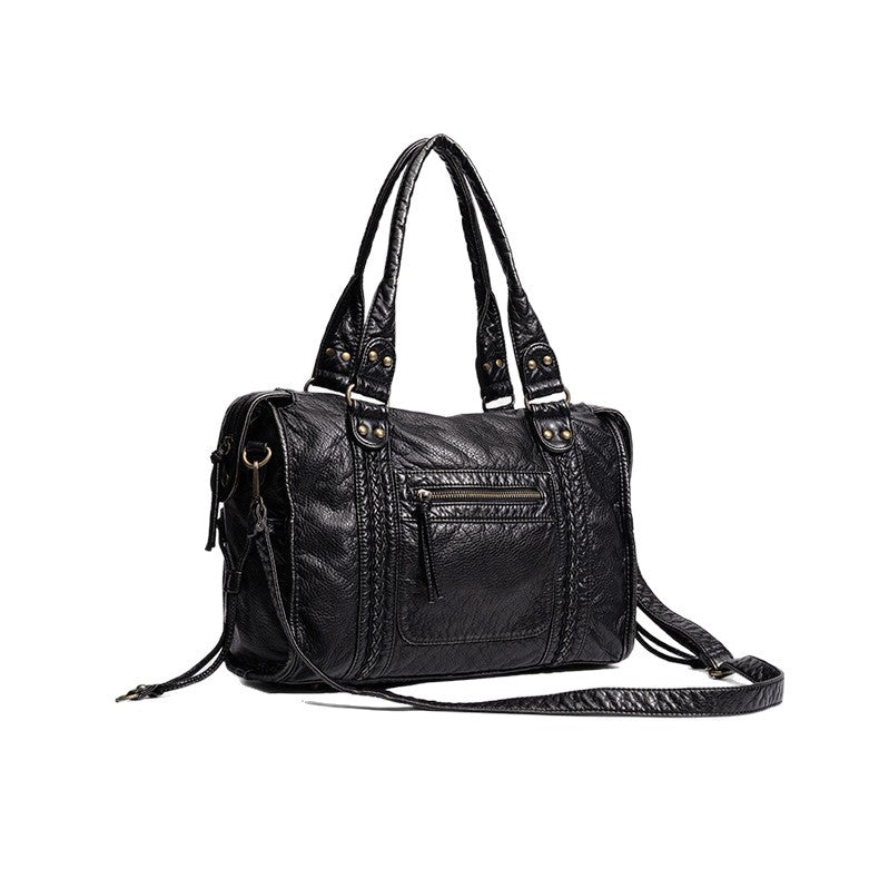 Distressed Leather Satchel Bag Acalora