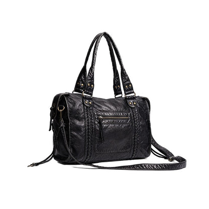 Distressed Leather Satchel Bag Acalora