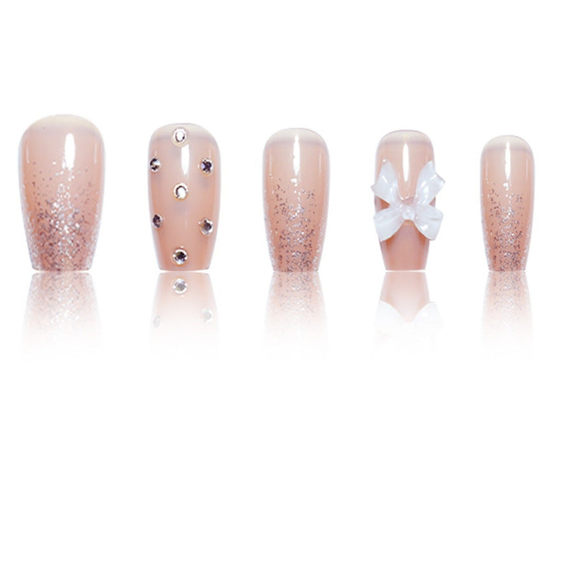 Decorative Press-On Nails with Butterfly and Gem Accents Acalora