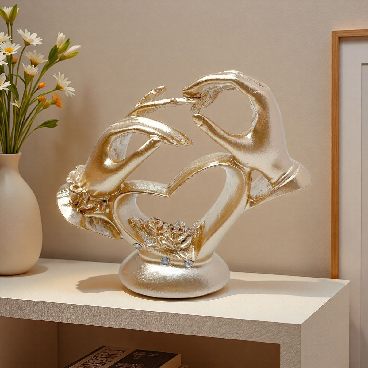 Artistic heart sculpture with intricate painting Acalora