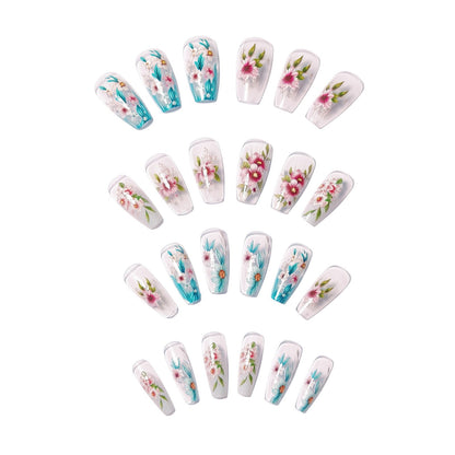 Floral Gel Nail Art Design Acalora