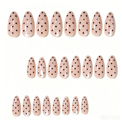 Stylish Polka Dot Press-On Nail Art Set Acalora