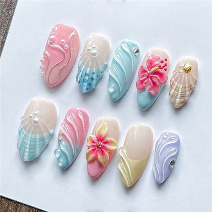 Artistic Sea-Inspired Shell Nail Art Set Acalora