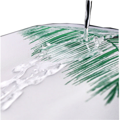 Tropical Leaf Print Shower Curtain