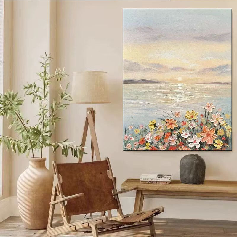 Scenic Floral Landscape Canvas Art