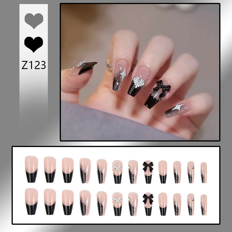 Acrylic nail set with glamorous 3D decorations and noble accents Acalora