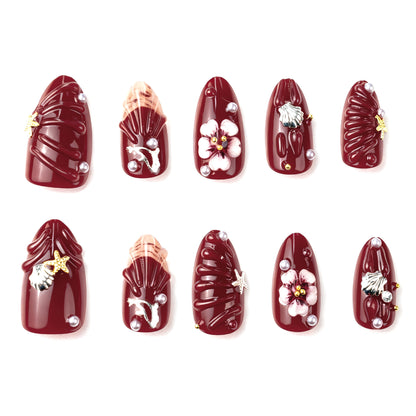Nail art set with floral rhinestone decorations Acalora