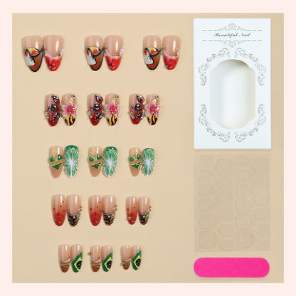 Artistic Tropical Press-On Nail Set Acalora