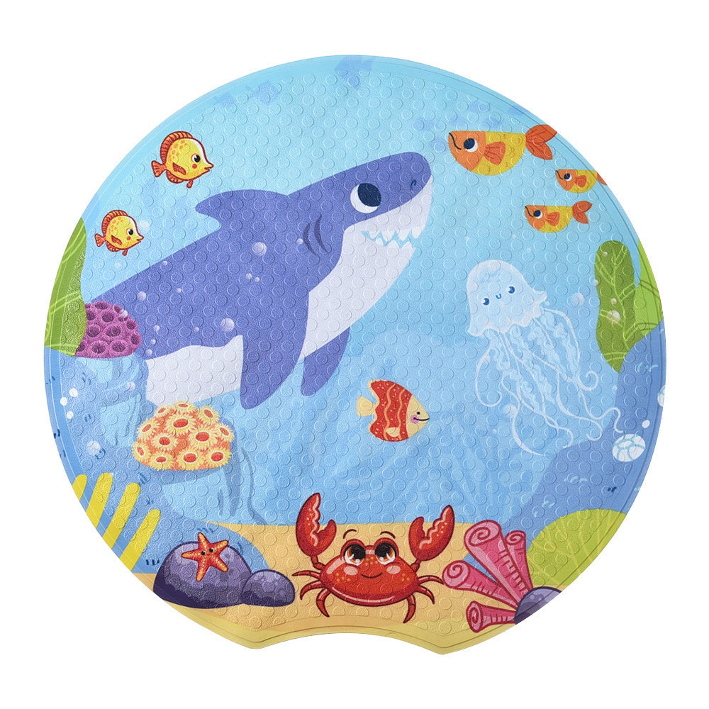 Cartoon Ocean-Themed Bath Mat