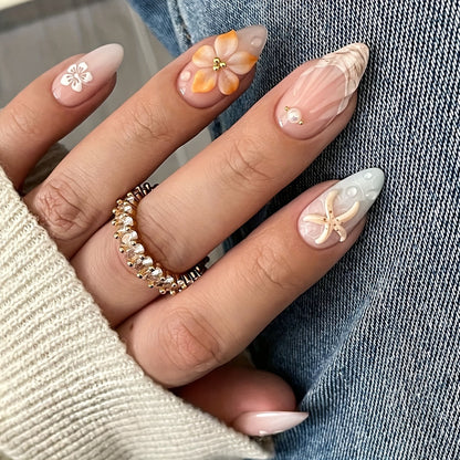Artistic 3D Floral Press-On Nail Set Acalora