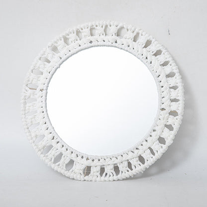 Beef Wall Mirror with Macrame Frame