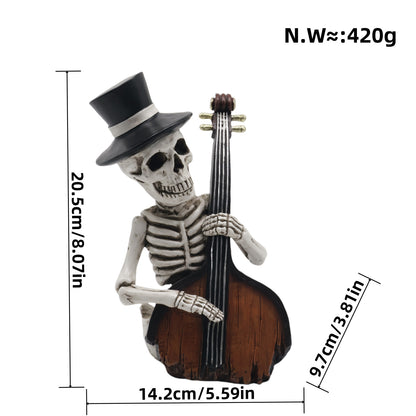 Stylish skeleton figure with top hat and black rose Acalora
