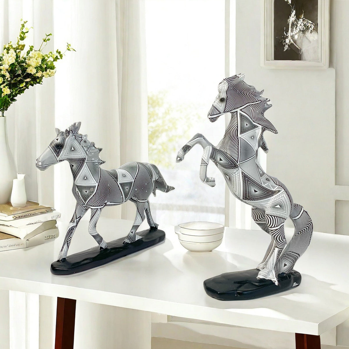 Artful Running Horse Sculpture Acalora