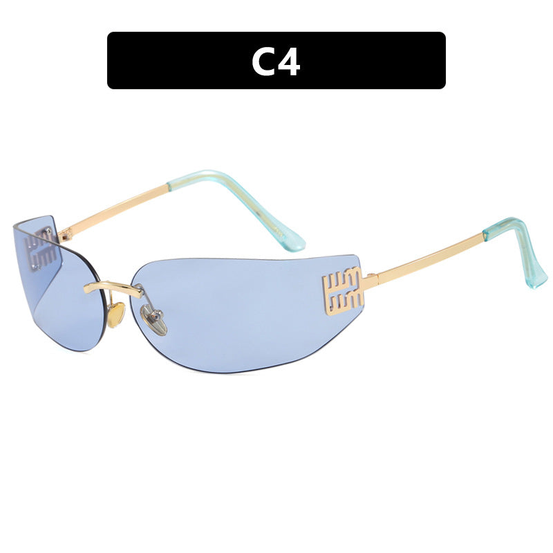 Women's futuristic designer sunglasses with unusual frame and UV protection Bowlift