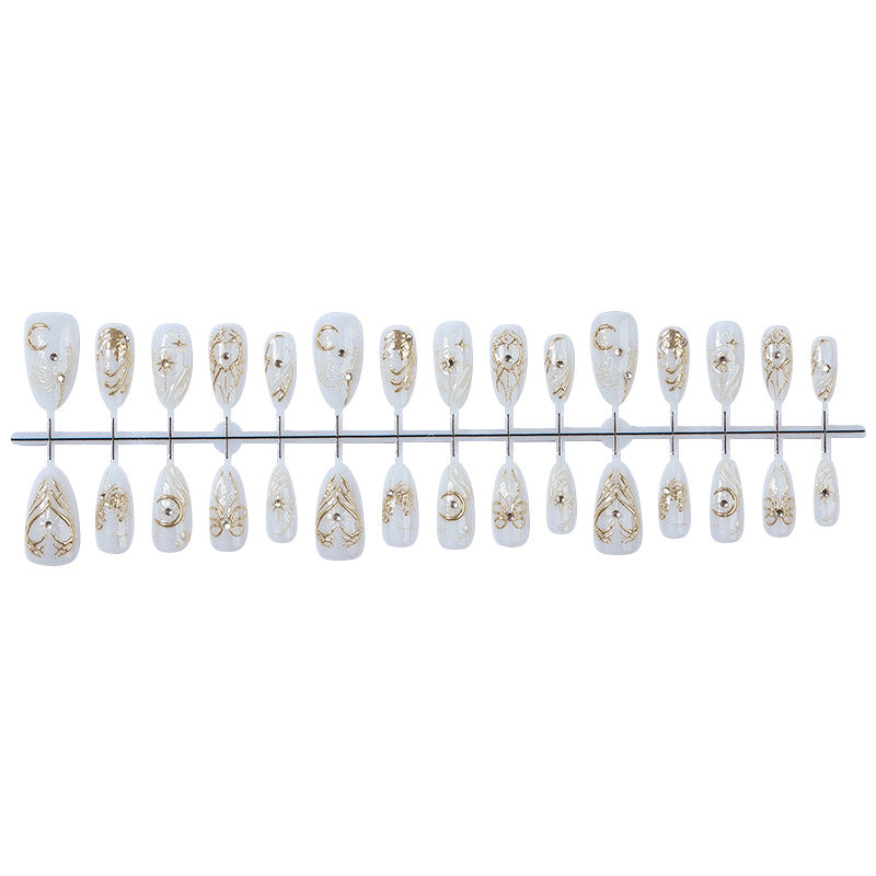 Premium Decorative Press-On Nail Art Set with Glamorous Accents Acalora