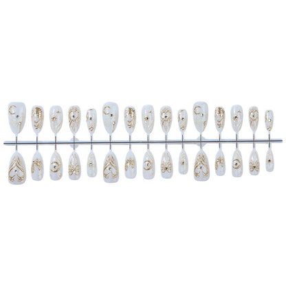 Premium Decorative Press-On Nail Art Set with Glamorous Accents Acalora
