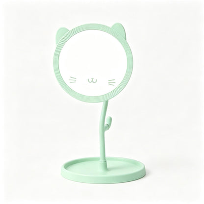 Cute Cat-Themed Desk Mirror