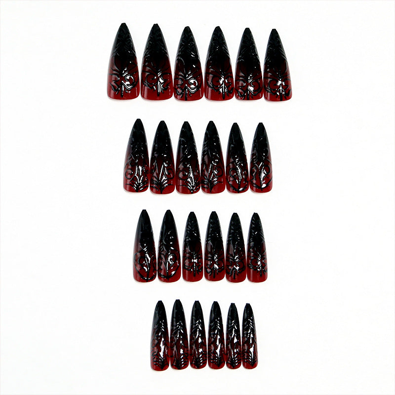 Artificial Nail Set with Elegant Floral Design Acalora